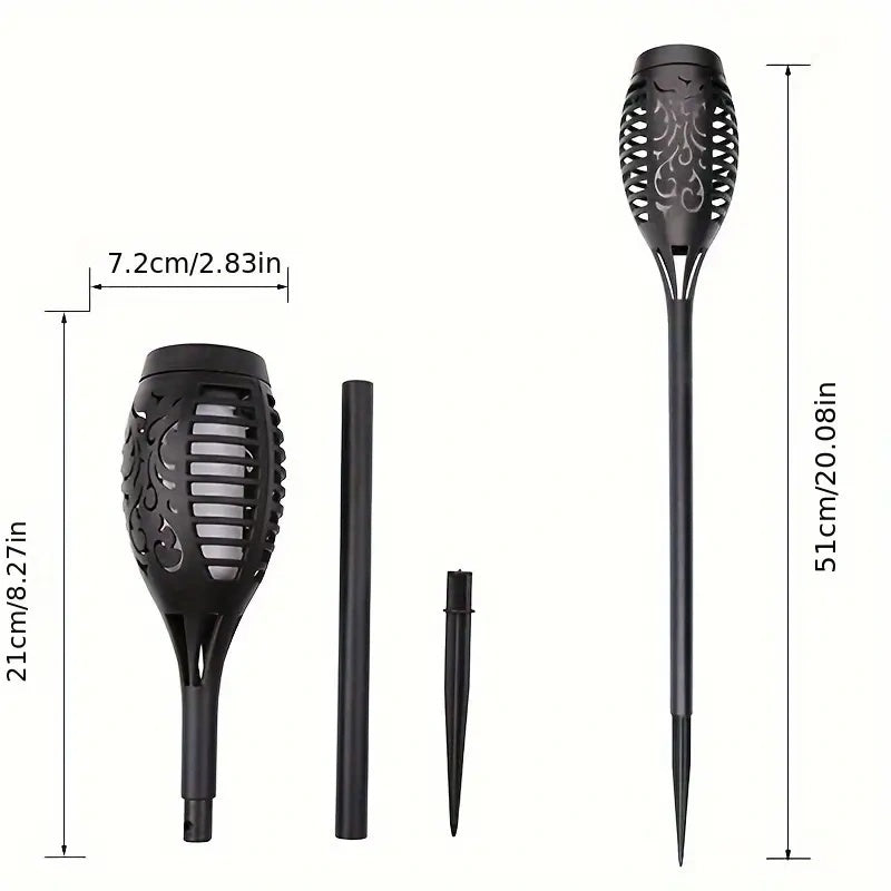 Powerful Solar Torch Lights Outdoor Flickering Flame Garden