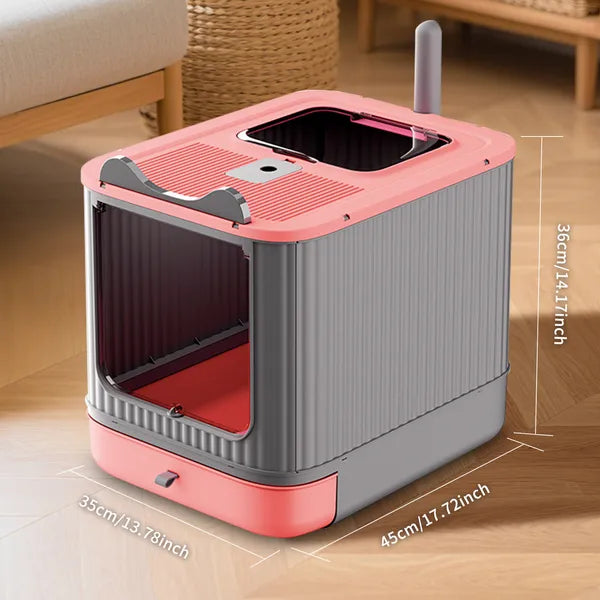 Premium Enclosed Cat Litter Box with Top & Front Entry – Odor Control Cat Toilet