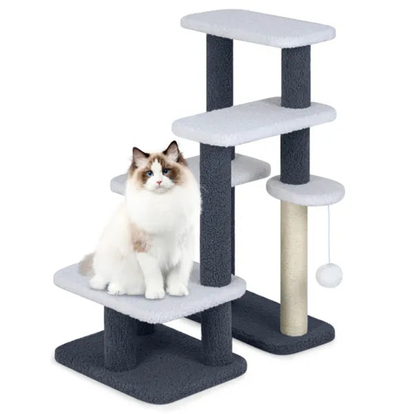 Premium 2 in 1 Cat Stairs and Tree with Sisal Scratching Post