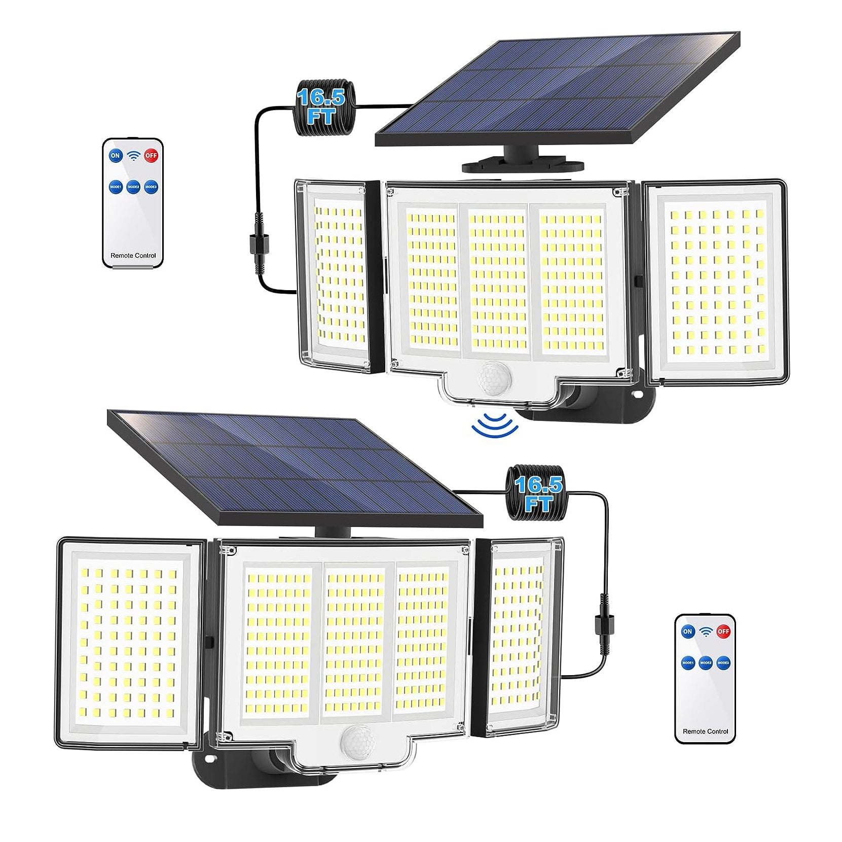 Ultra Bright Solar Motion Lights Outdoor 3-Head Waterproof LED