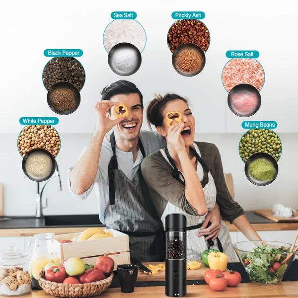 Electric Salt and Pepper Grinder Gravity Sensor Adjustable Mill