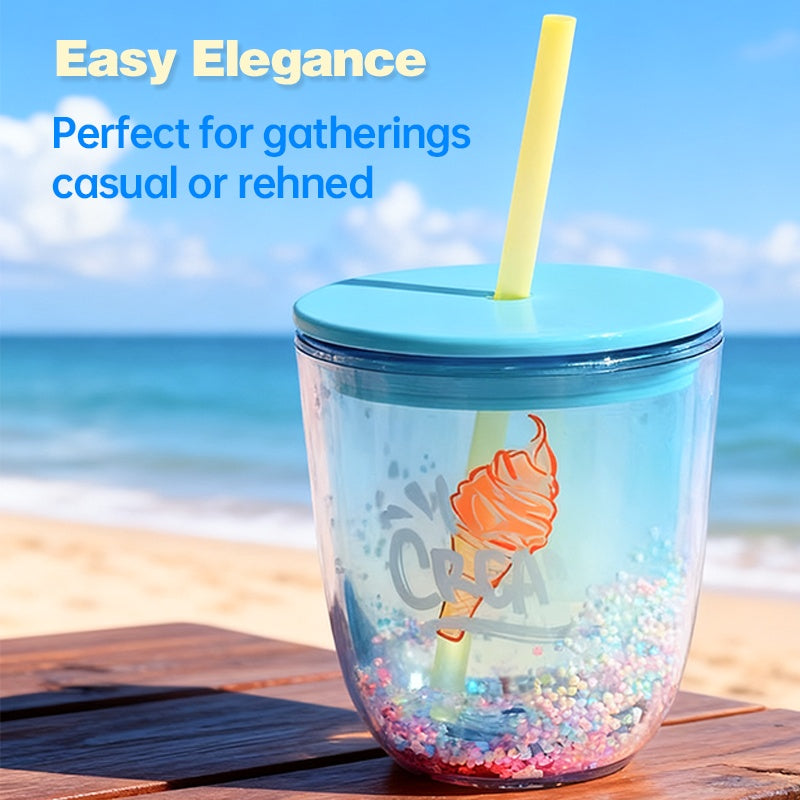350ml Sparkling Drinking Bottle Blue Stylish Water Bottle