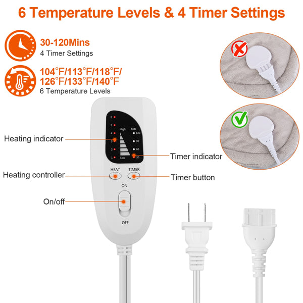 Weighted Neck Shoulder Heating Pad with 6 Heat 4 Timer Settings
