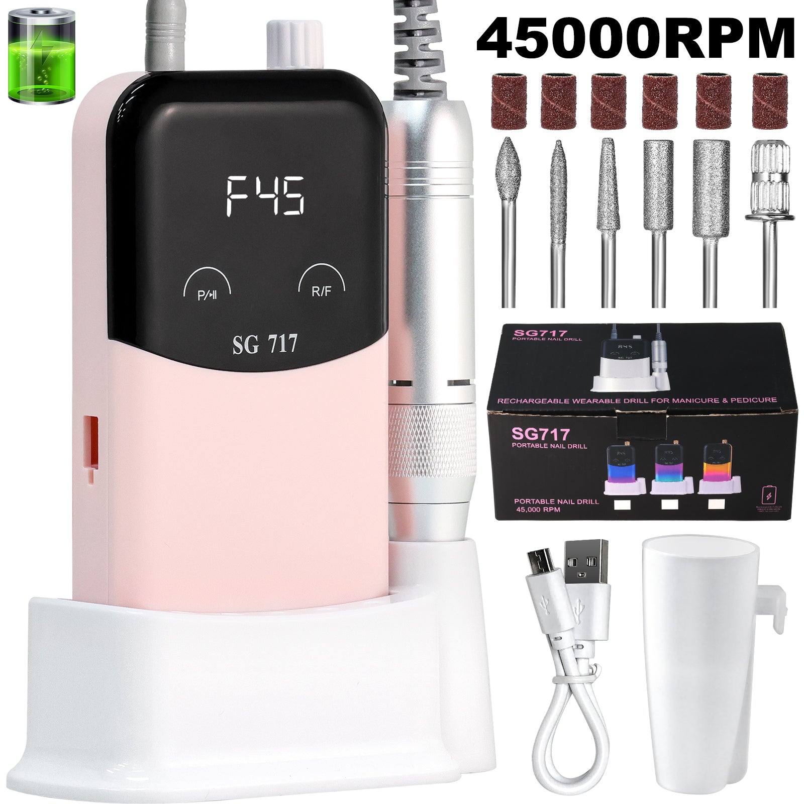 45000RPM Gradient Rechargeable Nail Drill