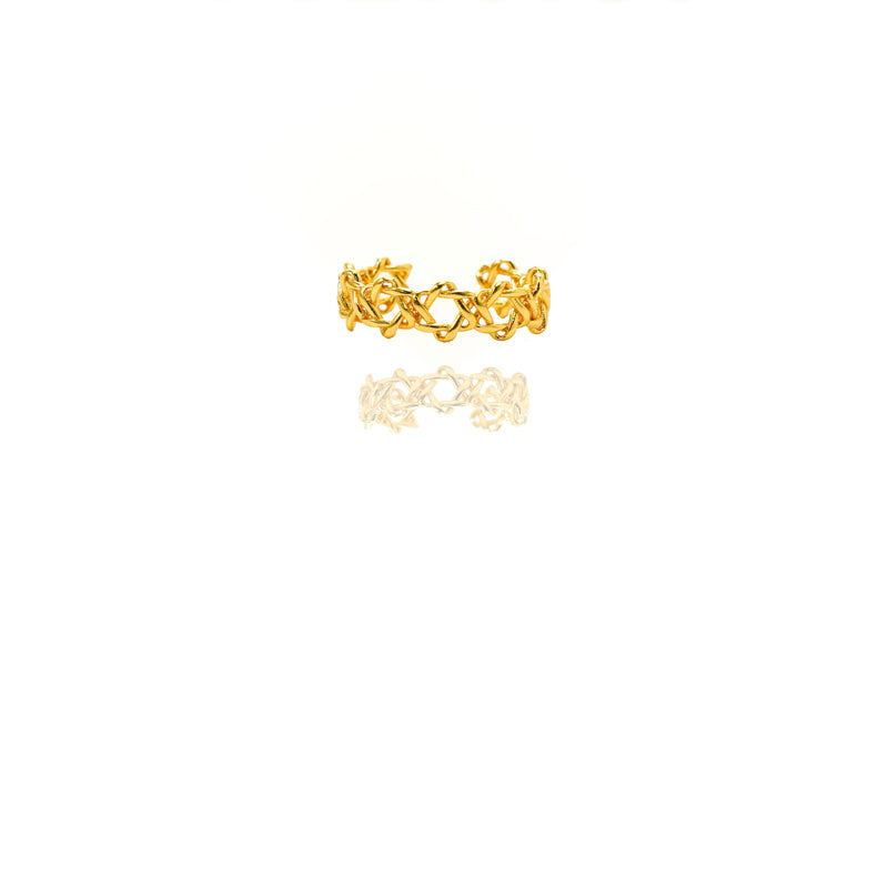 Luxury 24K Gold Adjustable Ring – Vintage Celtic Knot Band
