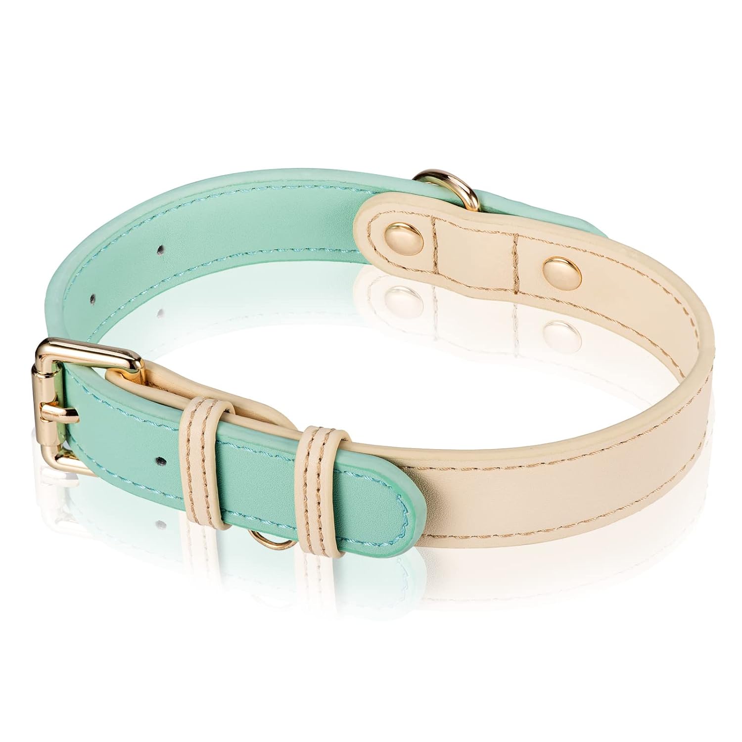 Adjustable Leather Dog Collar for Small Medium and Large Dogs