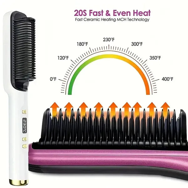 Ionic Hair Straightening Brush with 30 Temp Settings
