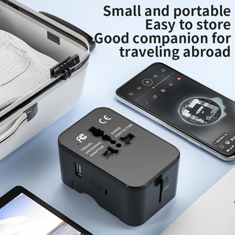 Universal Travel Adapter Worldwide All in One Plug with Dual USB