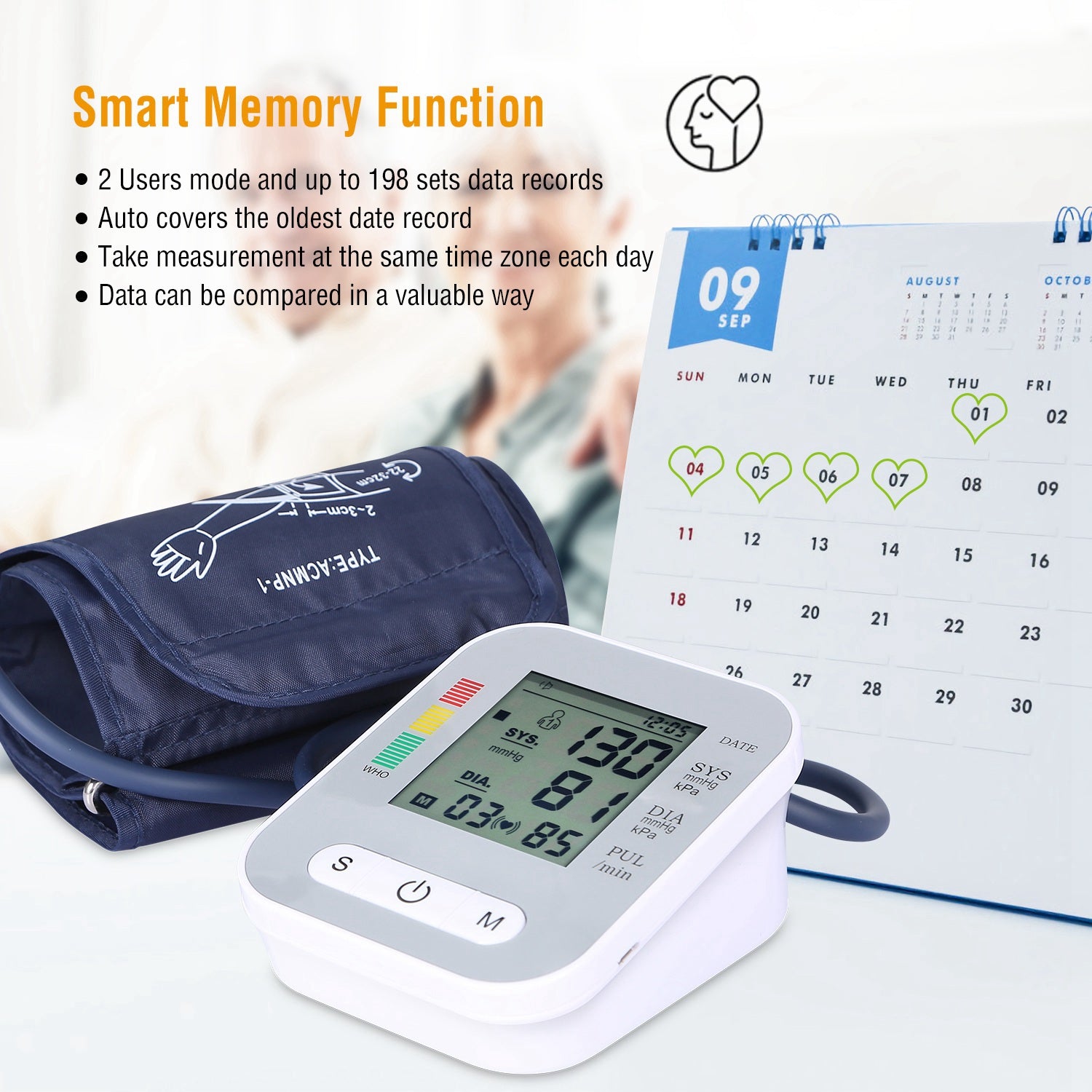 Digital Arm Blood Pressure Monitor LCD Voice BP Machine
