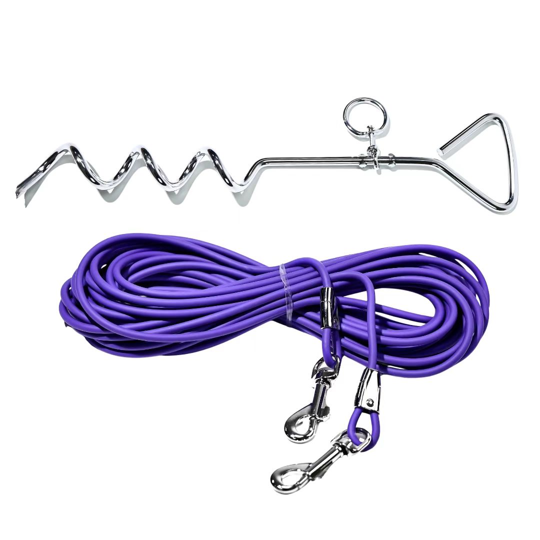 Ground Stake Dog Leash for Secure Outdoor Freedom and Play