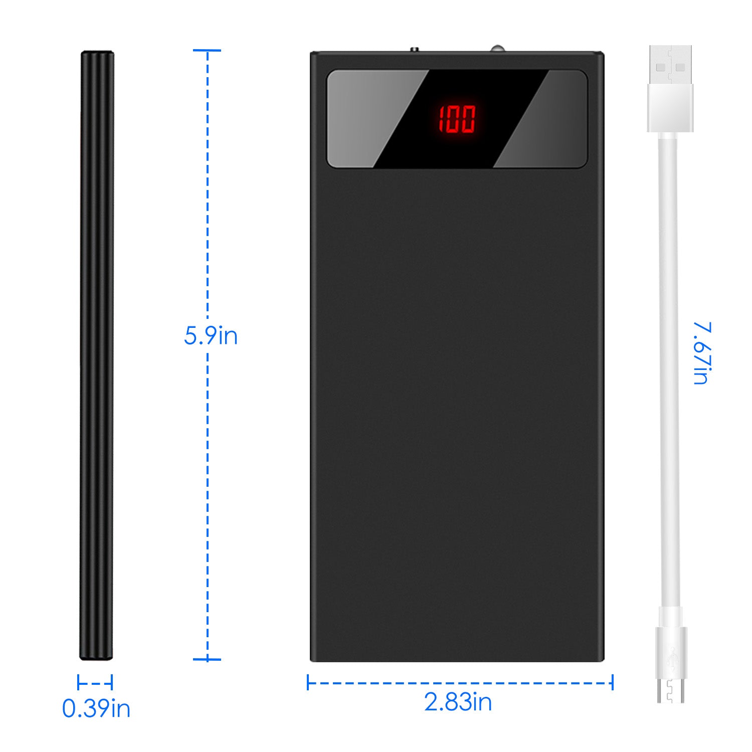 20000mAh Power Bank Ultra Thin Dual USB Fast Charger Display