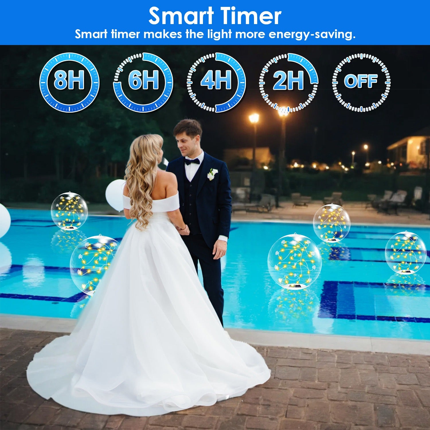Floating Solar Pool Lights Remote Control Waterproof LED Balls