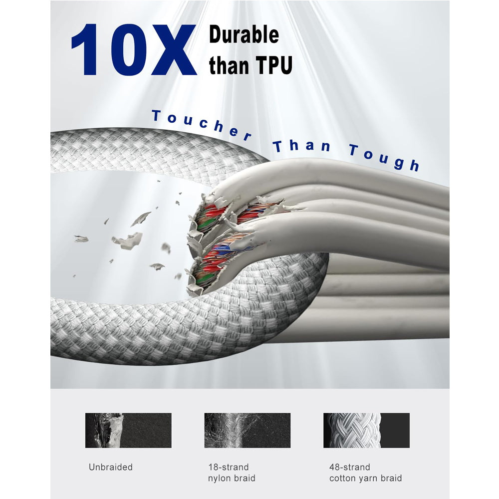 MFi Certified USB Cable Fast Charging Nylon Braided Premium