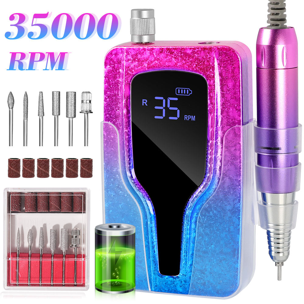 45000RPM Cordless Electric Nail Drill with 12 Bits Rechargeable
