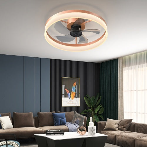 Slim Ceiling Fan with Light Dimmable LED Remote 6 Speed
