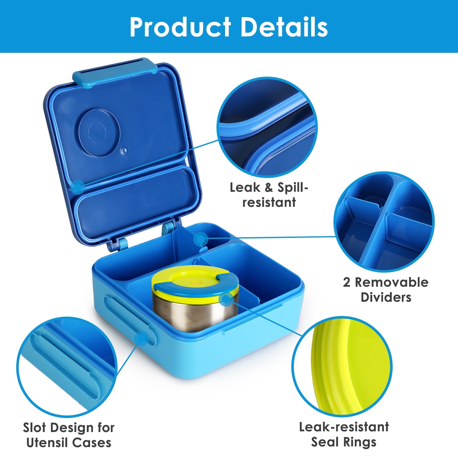 Kids Thermal Lunch Box with Bag 2 Compartments Set