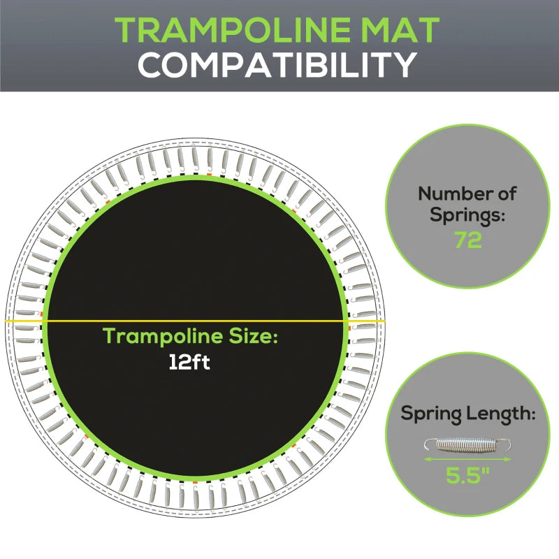 Heavy Duty Trampoline Replacement Mat with Reinforced V-Hooks