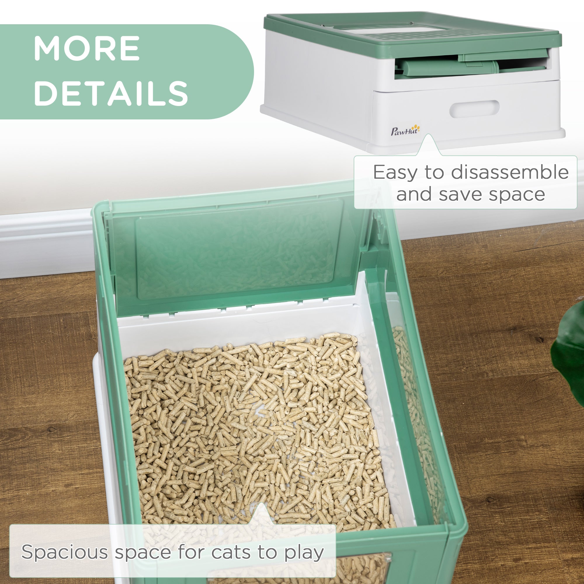 Premium Enclosed Cat Litter Box Front Entry Top Exit Design