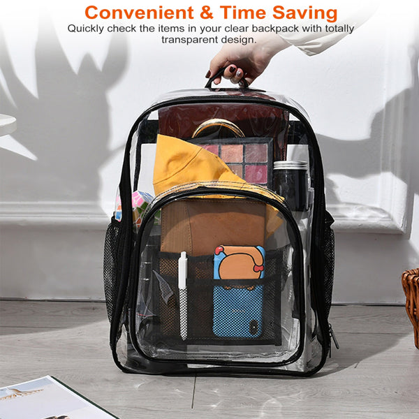 Large Transparent School Bag Clear Waterproof Backpack for Students