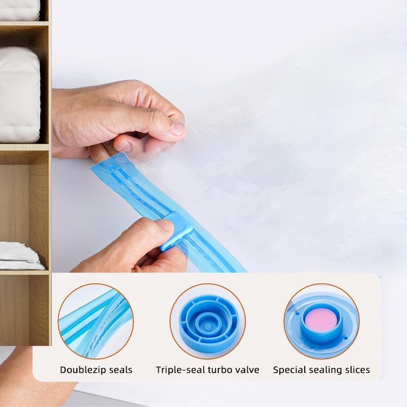 10pcs Vacuum Storage Bags Set with Pump Space Saving Organizer