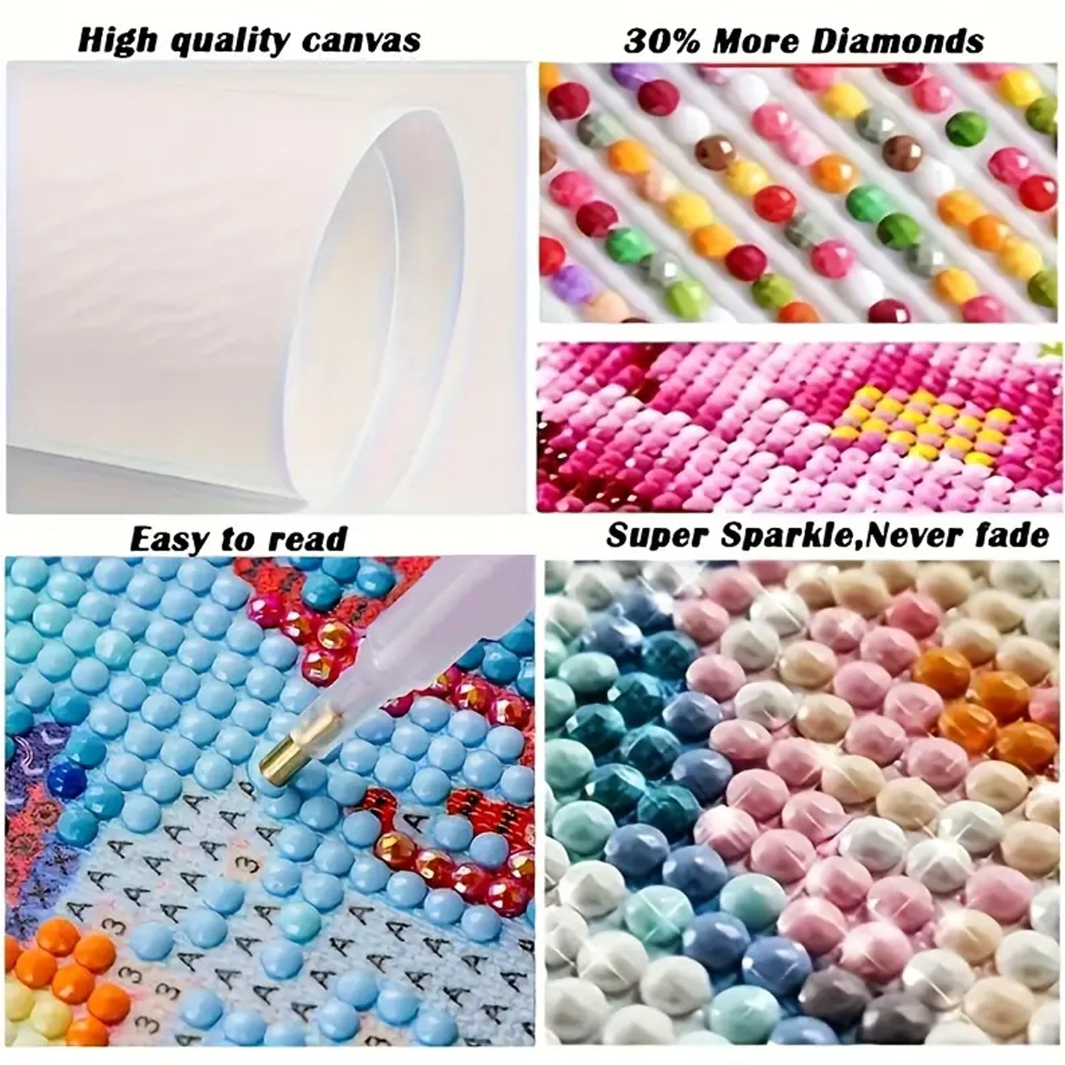 4-Pack DIY Rhinestone Art Painting Kit Crystal Craft Set for Kids