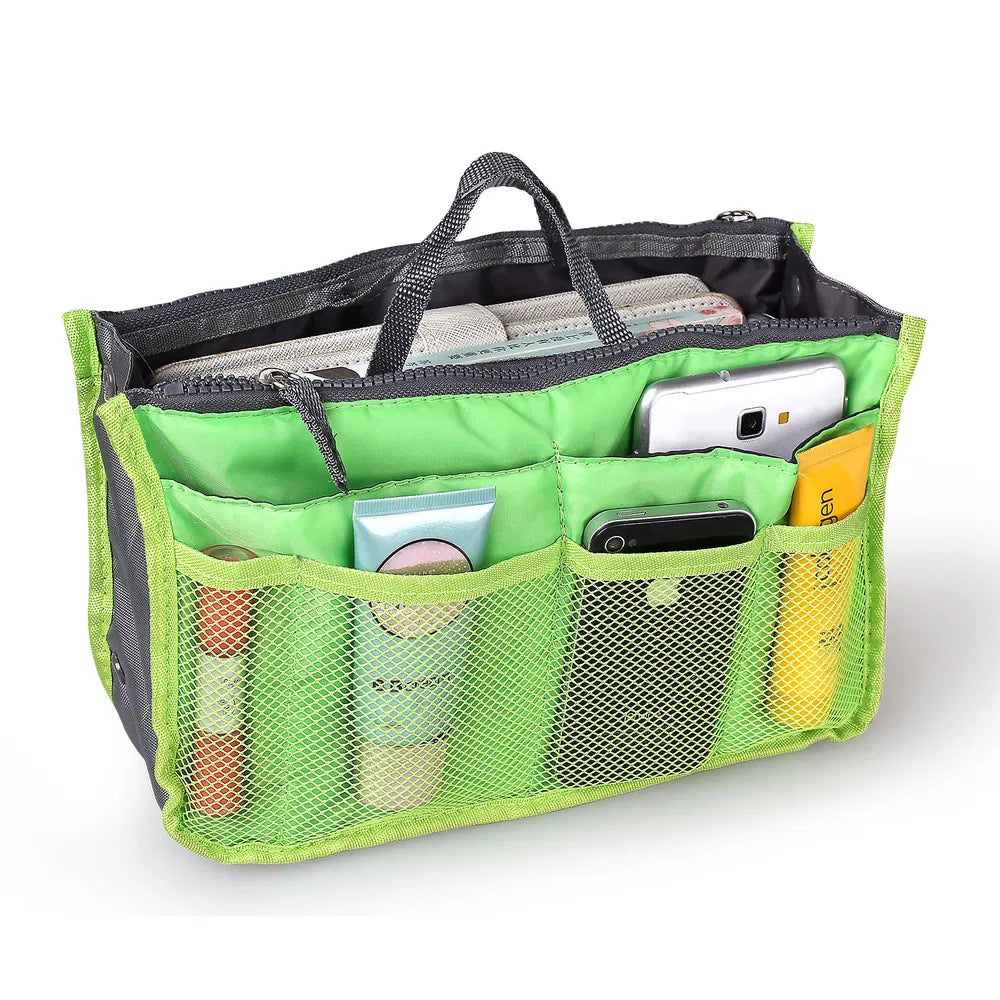 Women Travel Handbag Organizer Insert Multi-Pocket Makeup Bag
