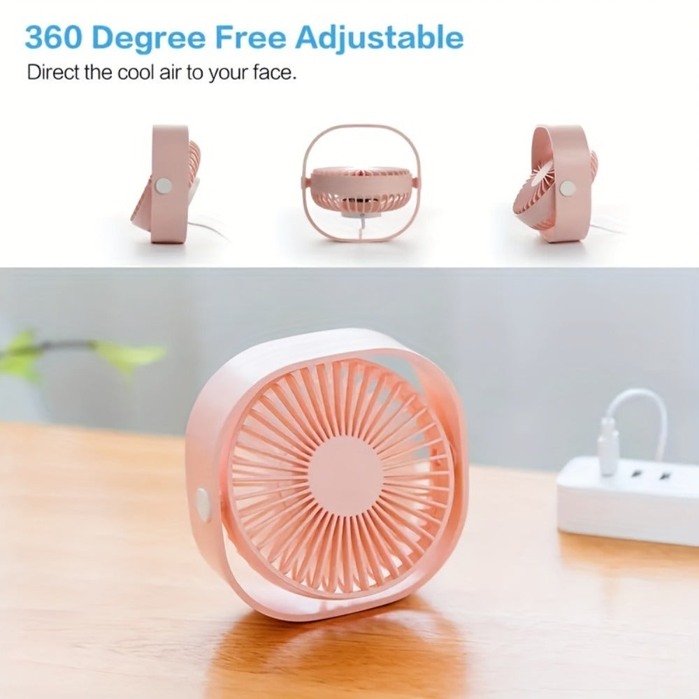 Portable Rechargeable Mini Desk Fan Quiet Cooling USB Fan