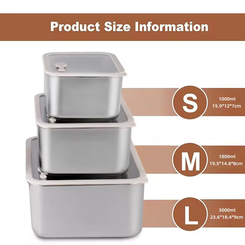 PUCOHOUSE Stainless Steel Food Storage Lunch Boxes Set