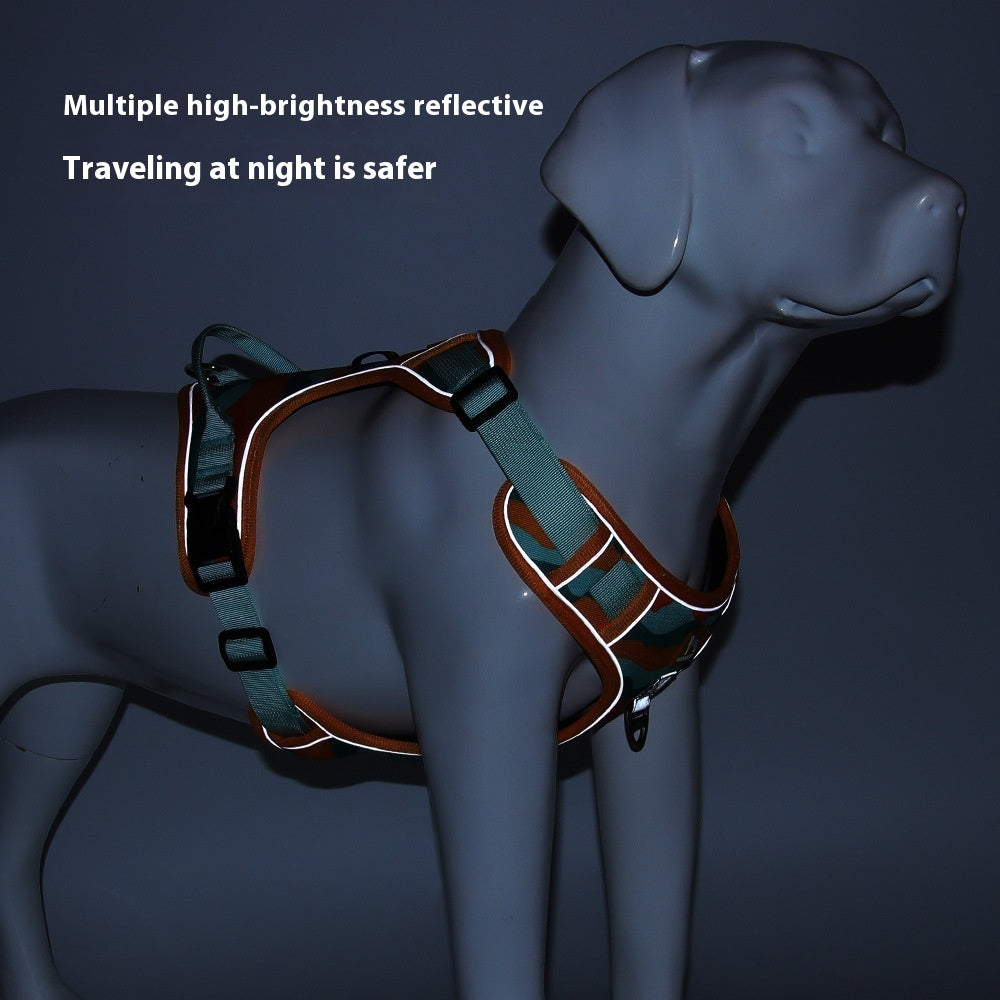 Premium Reflective Dog Harness Leash Set Chest Back Control