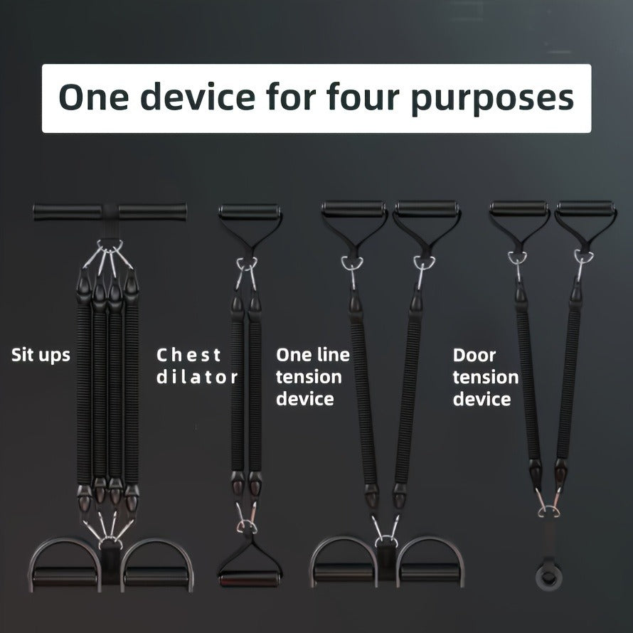 Adjustable Tension Bands Set with Foot Pedals & Handles for Full Body Fitness Training