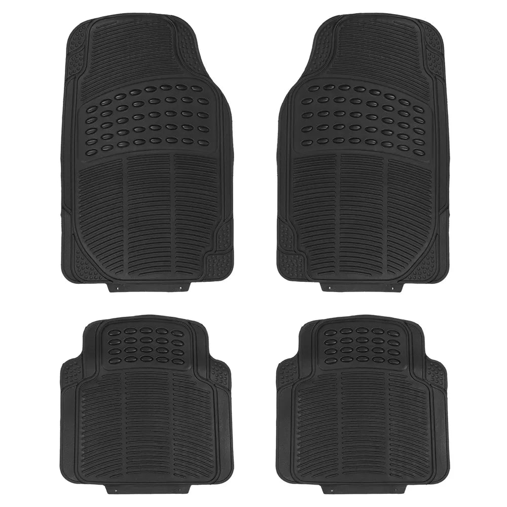 4PCS Heavy Duty Car Floor Mats PVC Anti-Slip Trim-to-Fit Set