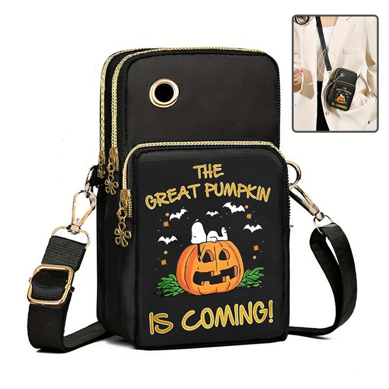 Halloween Pumpkin Mini Crossbody Phone Bag Cute Coin Wallet for Women and Kids