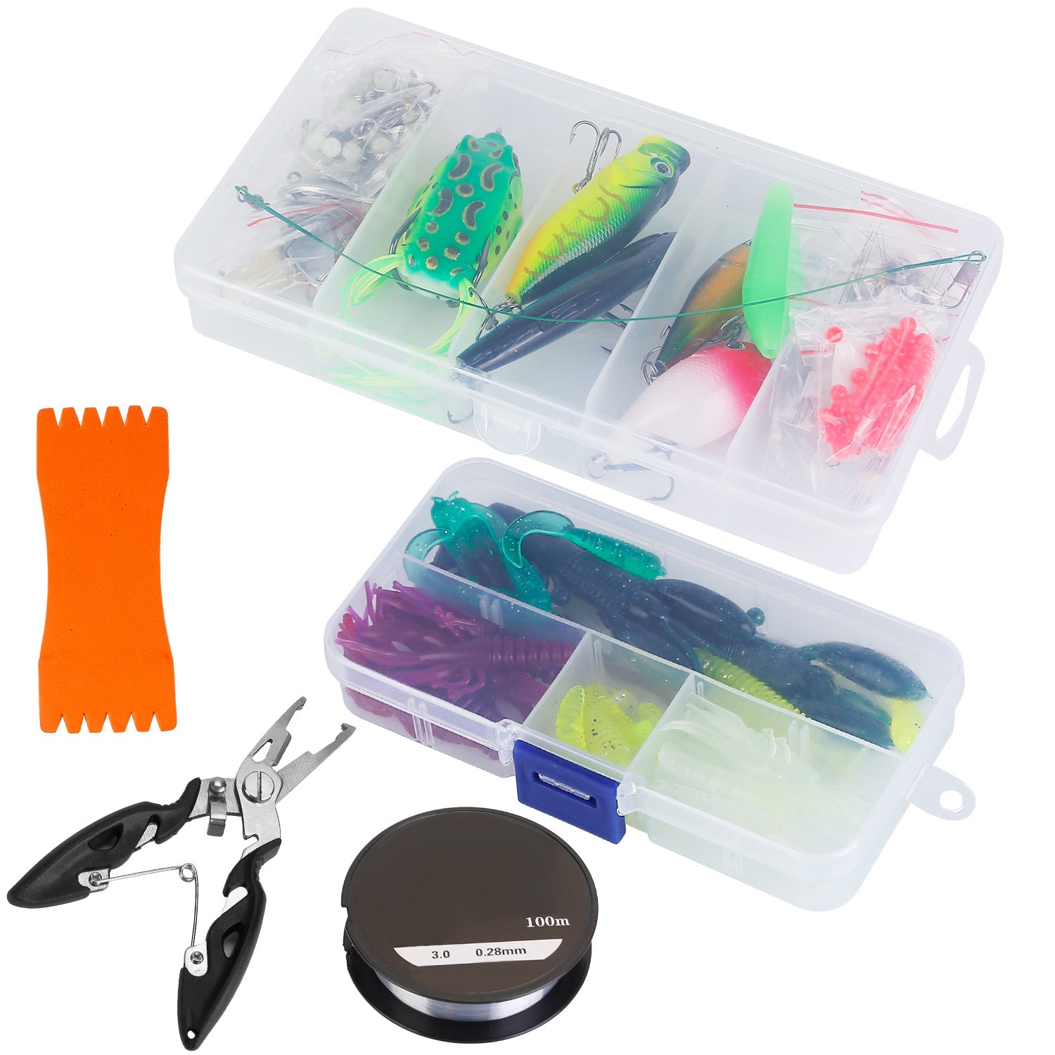 383pcs Fishing Lures Kit with Tackle Box for Bass Fishing