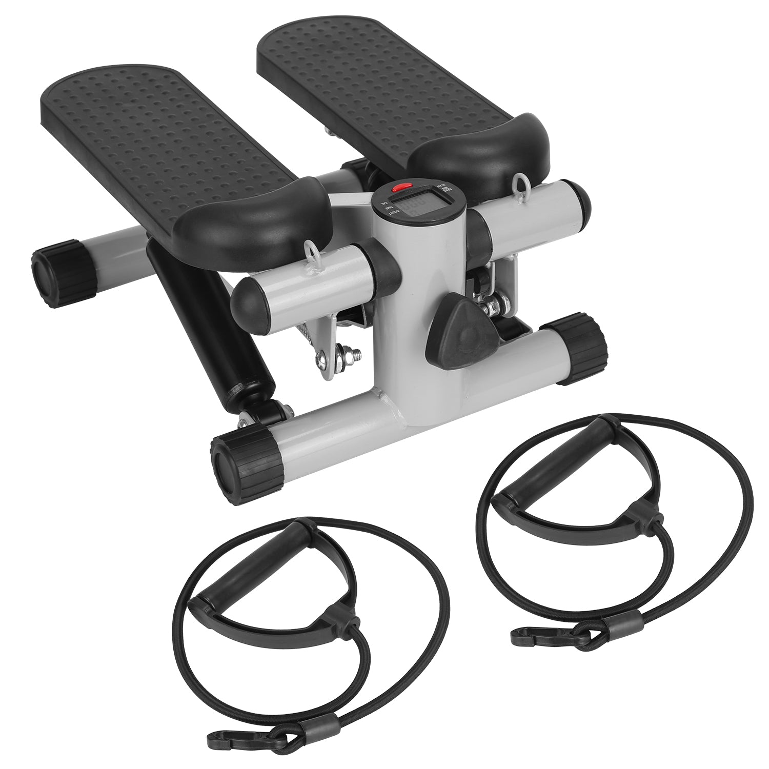330.7lbs Capacity Mini Fitness Stepper with Resistance Bands LCD Monitor Stair Stepper