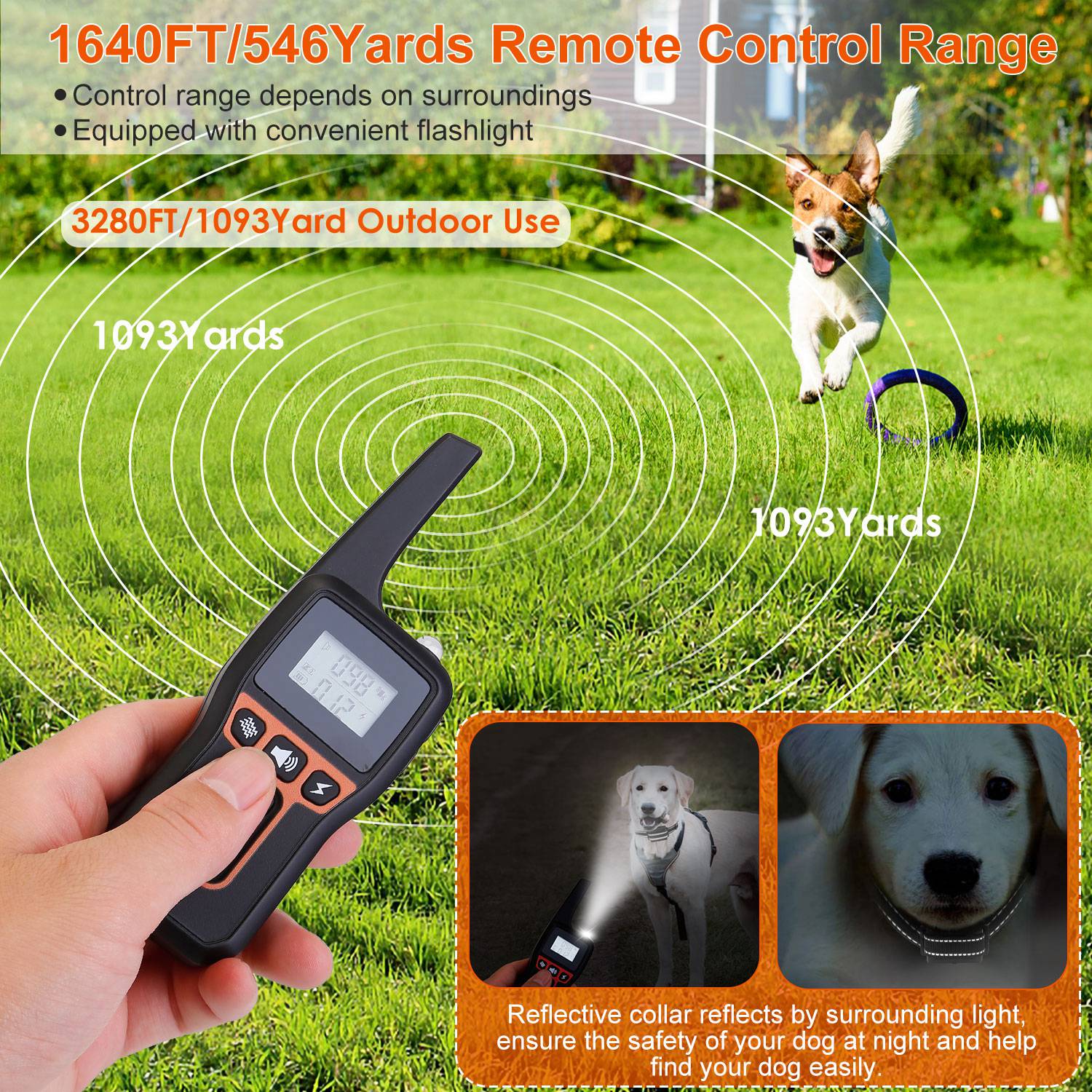 3280FT Dog Training Collar with Remote and Receiver Options