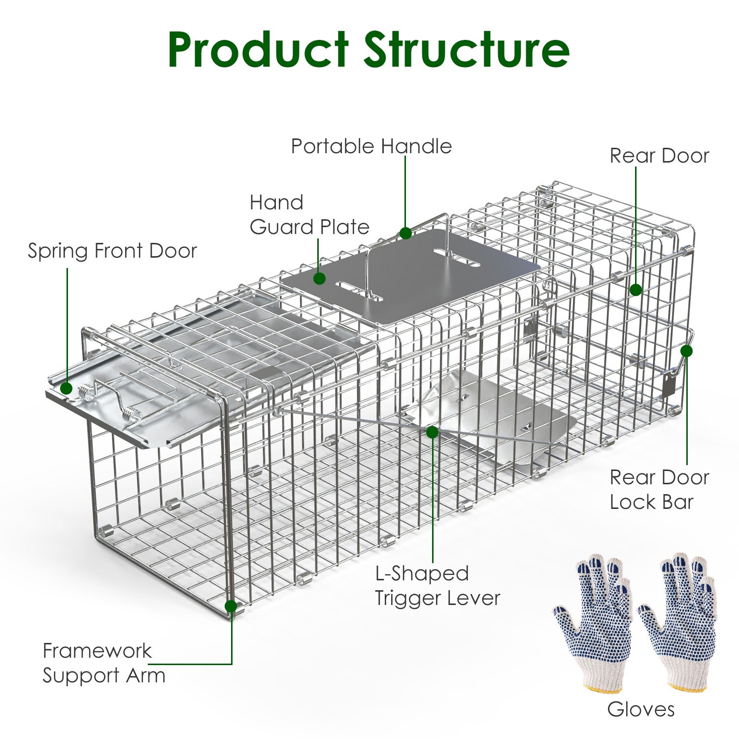 Premium Folding Humane Animal Trap Cage Easy Catch and Release