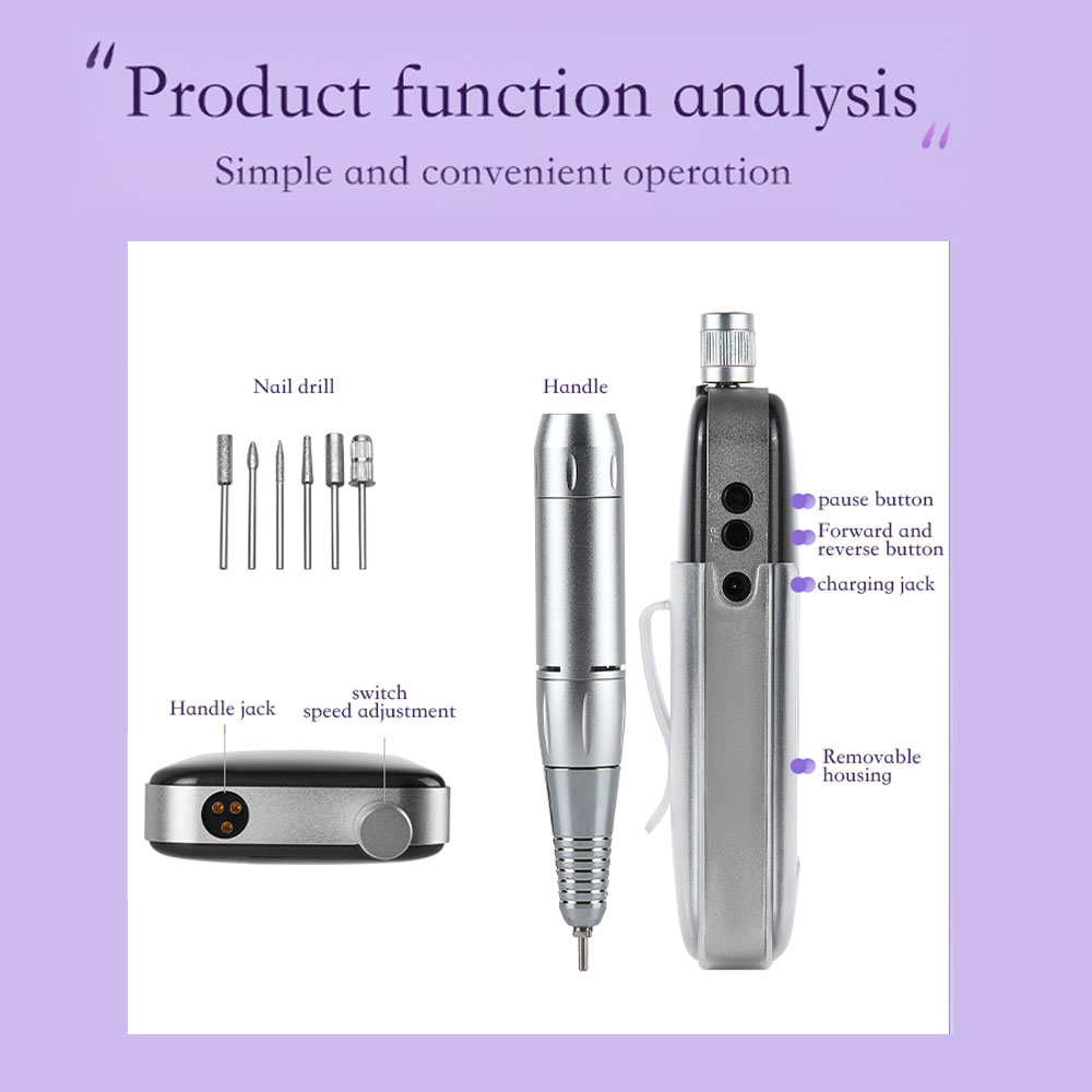 Professional 45000 RPM Rechargeable Nail Drill Machine