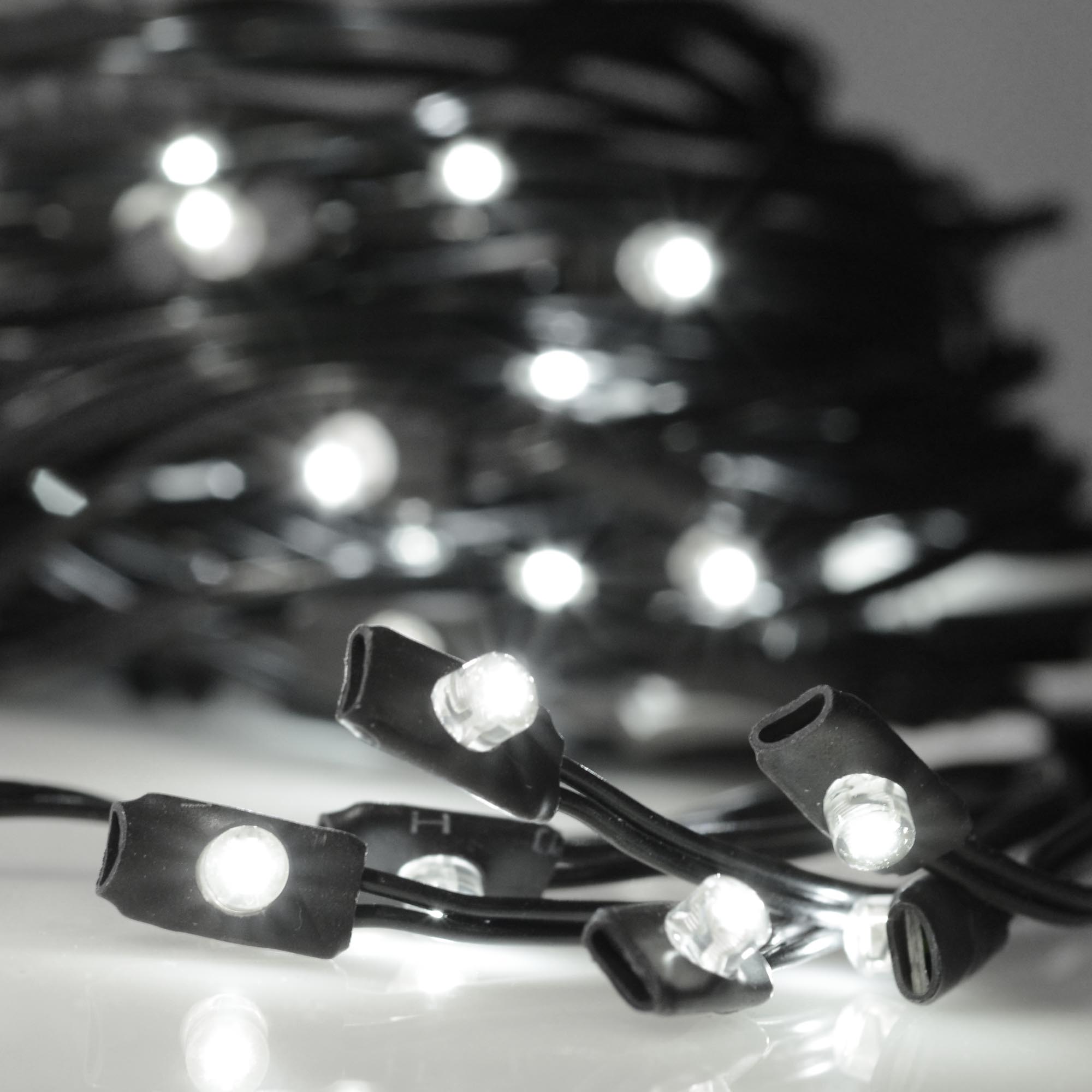 Solar Umbrella LED String Lights Cool White Outdoor Decor