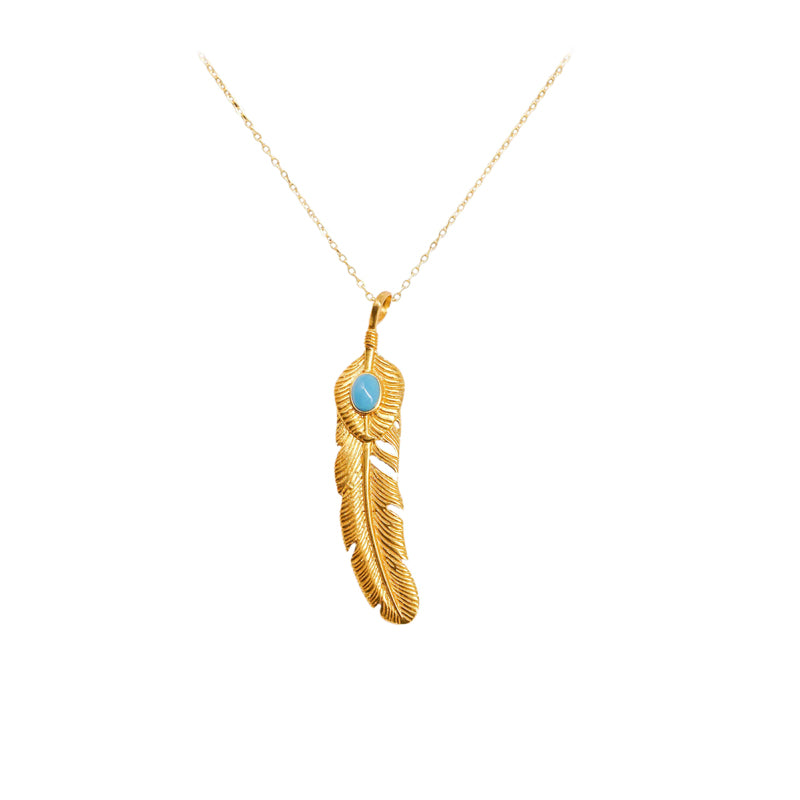 Luxury 24K Gold Feather Necklace – Mother Daughter Gift