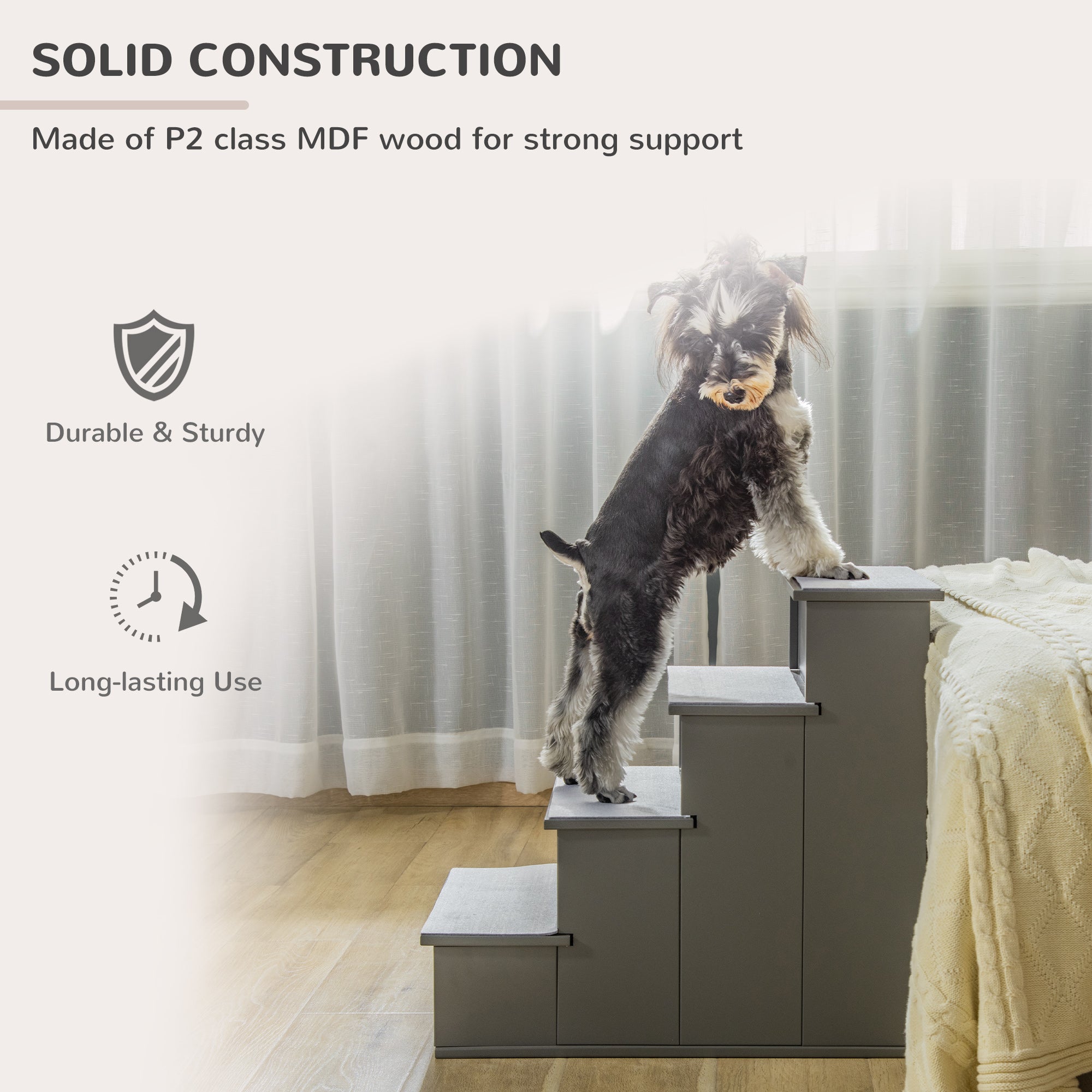 Premium Pet Stairs for Couch and Bed with Cushioned Cover