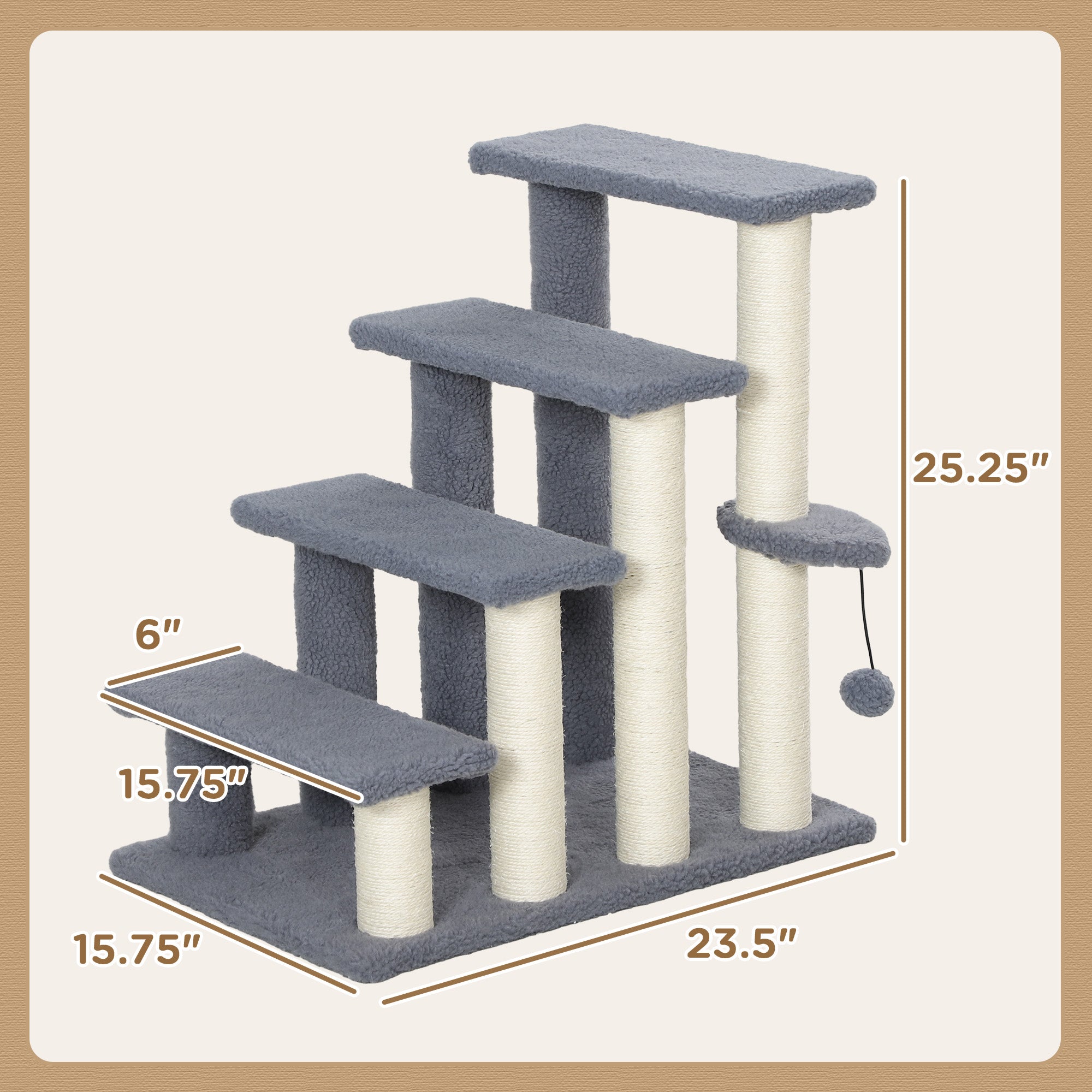 Premium Cat Climbing Steps with Scratching Posts