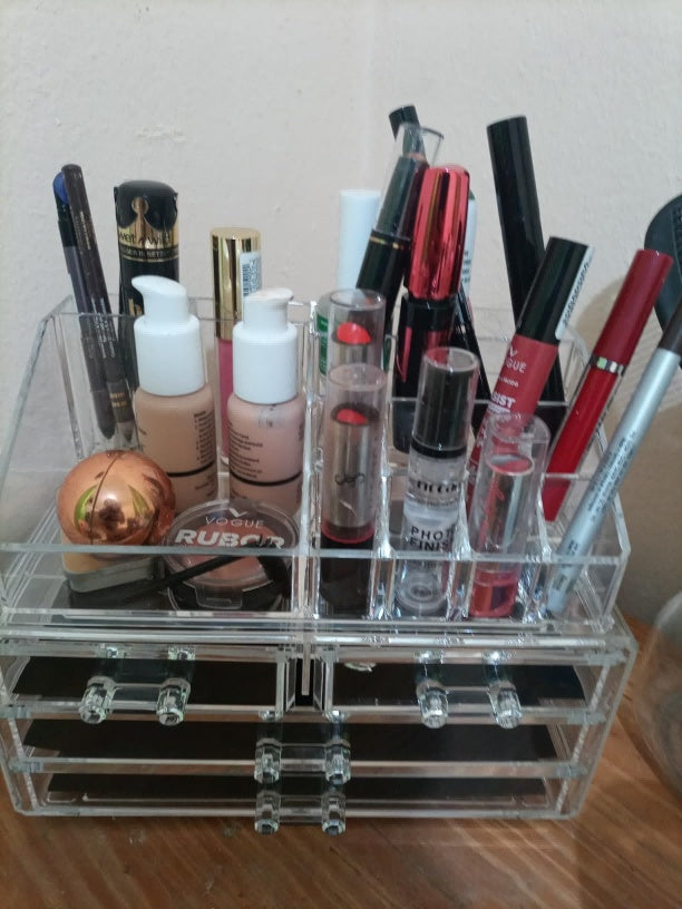 Clear Acrylic Makeup Organizer With 4 Drawers Storage Box