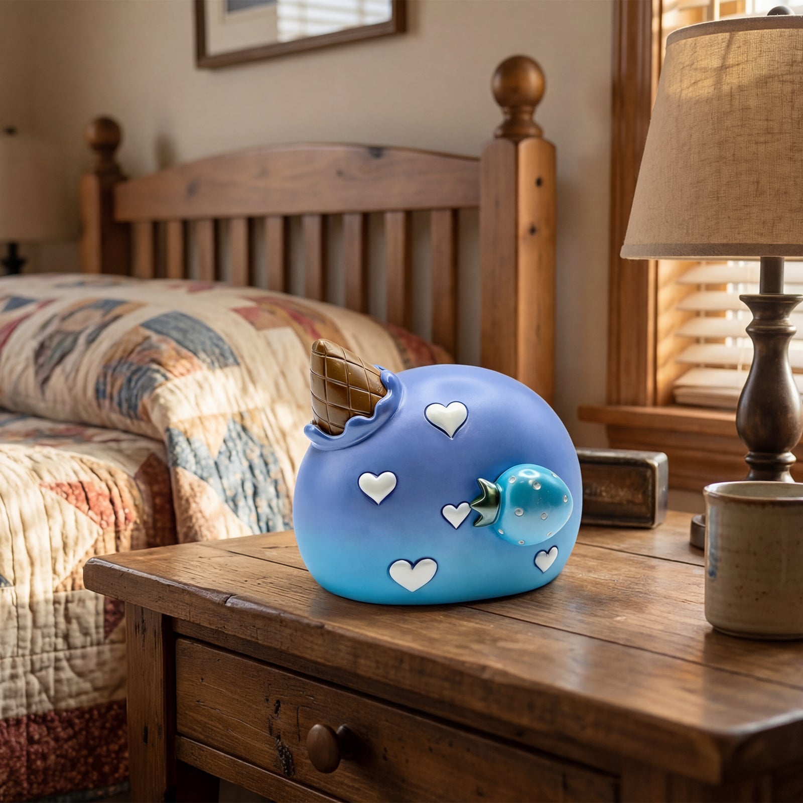 Blue Strawberry Music Box Decorative Gift Wind-Up Melody