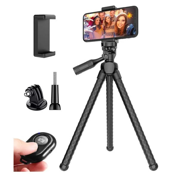 Flexible Phone Tripod Stand with Remote Adjustable Camera Mount