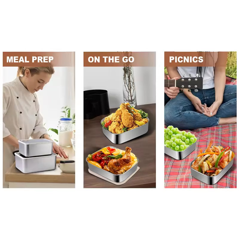 PUCOHOUSE Stainless Steel Food Storage Lunch Boxes Set