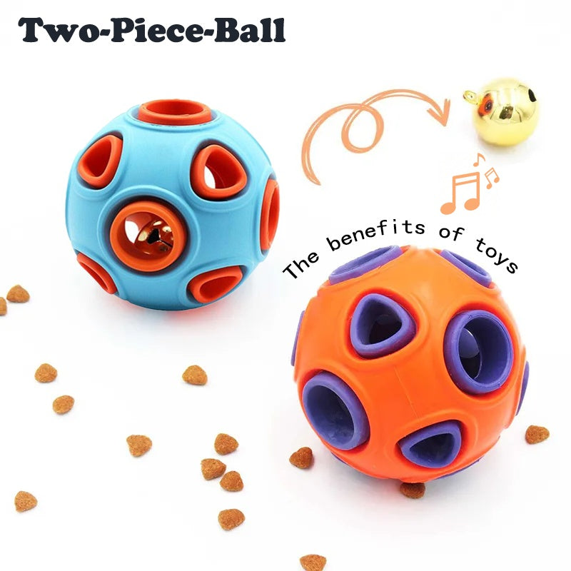 Premium Dog Rubber Ball Toy with Bell Sound Two Pack