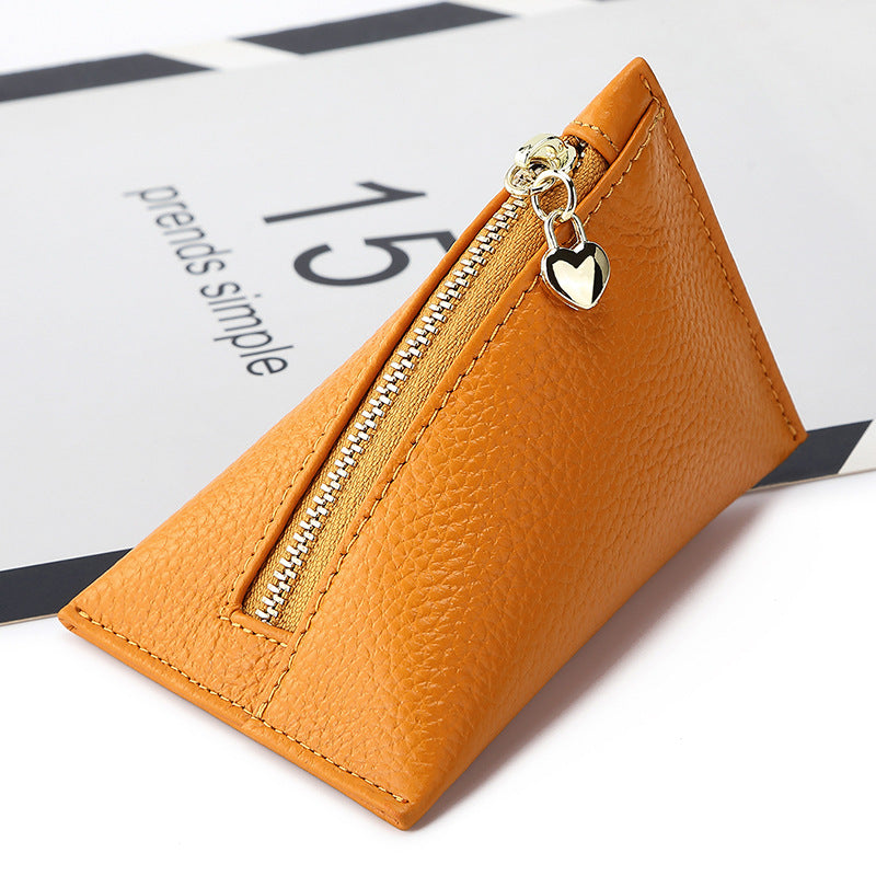 Womens First Layer Cowhide Mini Coin Purse Exquisite Small Creative Wallet