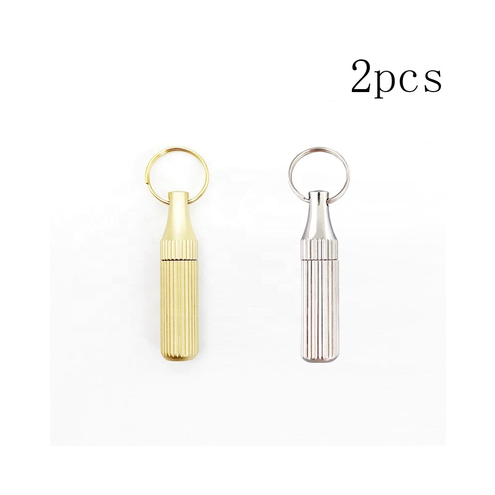 2PCS Stainless Steel Mini Pocket Knife Capsule Keychain Tool Set