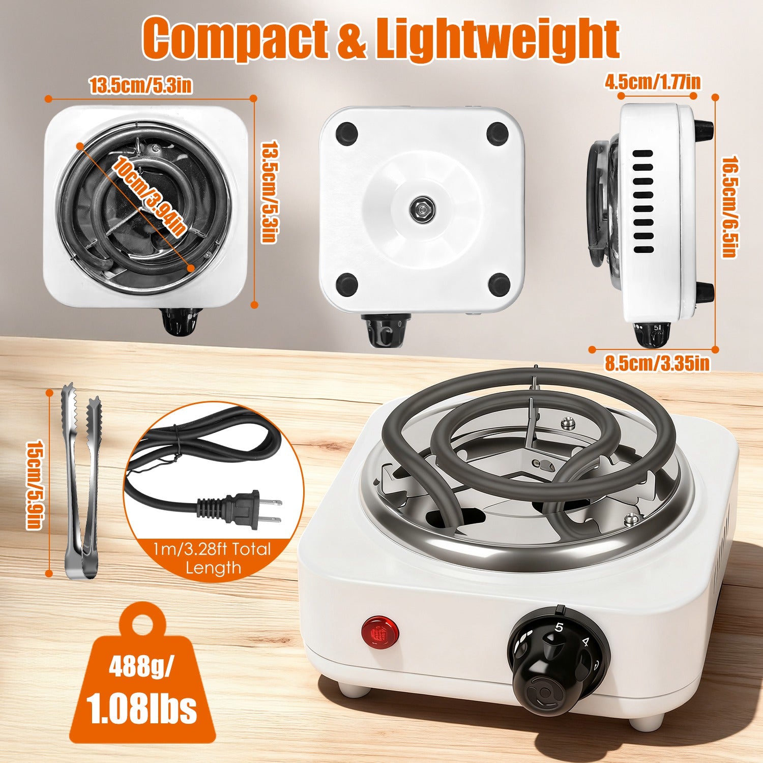500W Electric Charcoal Burner Hookah Coal Heater Compact