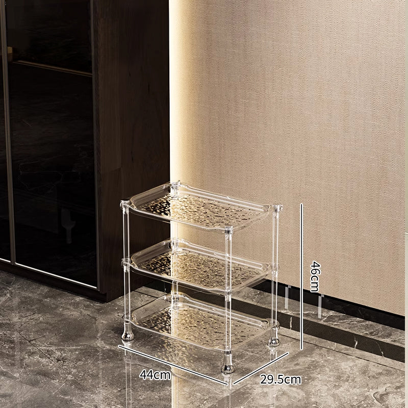 3 Layer Water Ripple Transparent Bathroom Storage Shelf